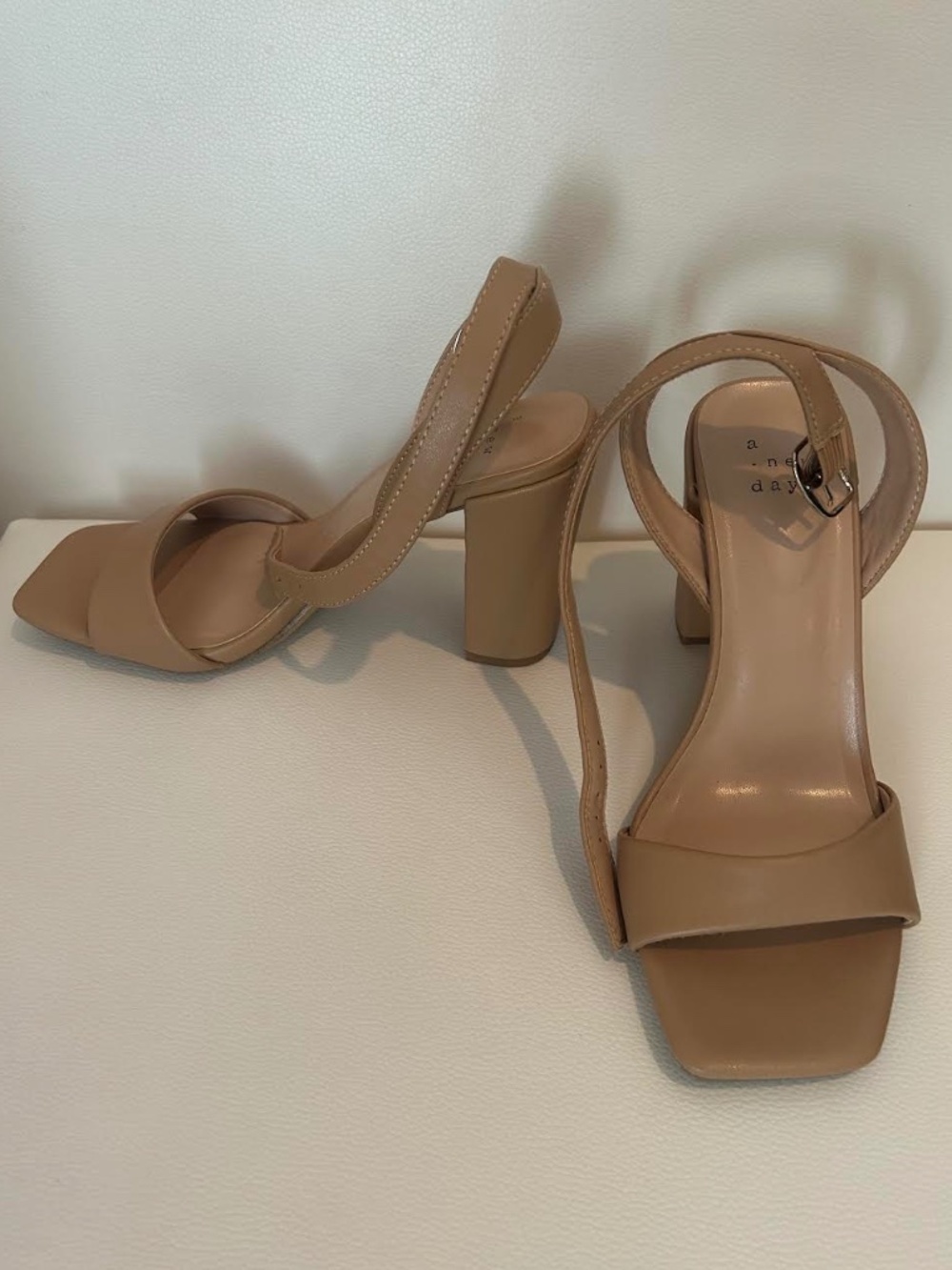 Two-Strap Nude Heels